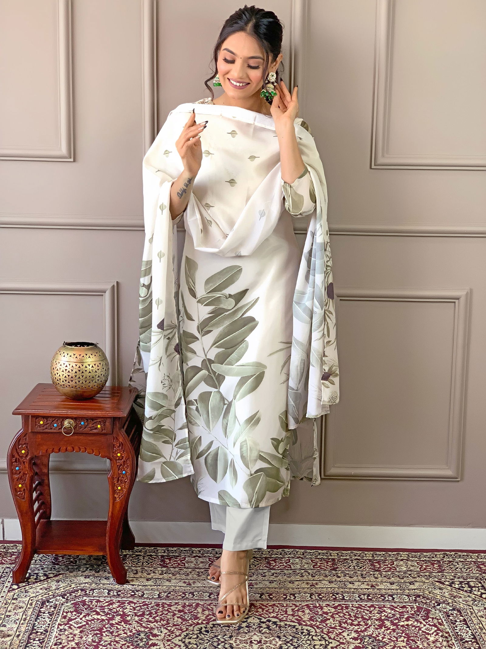 KF 525 French Crepe Digital Printed Kurti With Bottom Dupatta Wholesale Price In Surat